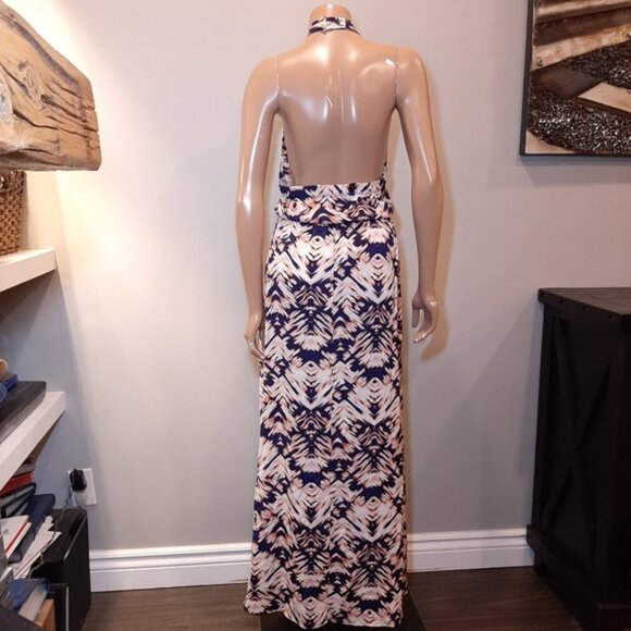 Dynamite Women's Maxi Dress - Navy and Cream - Picture 5 of 9